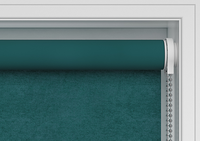 Flori Faux Suede (Blackout), Deep Teal - Twist&Fit Roller Blind - Image 10